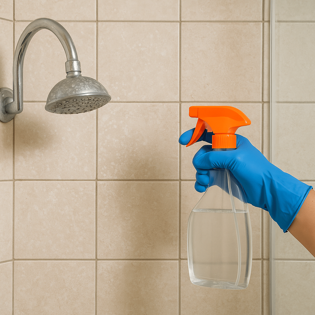 Kalkflecken entfernen in der Dusche mit Hausmitteln